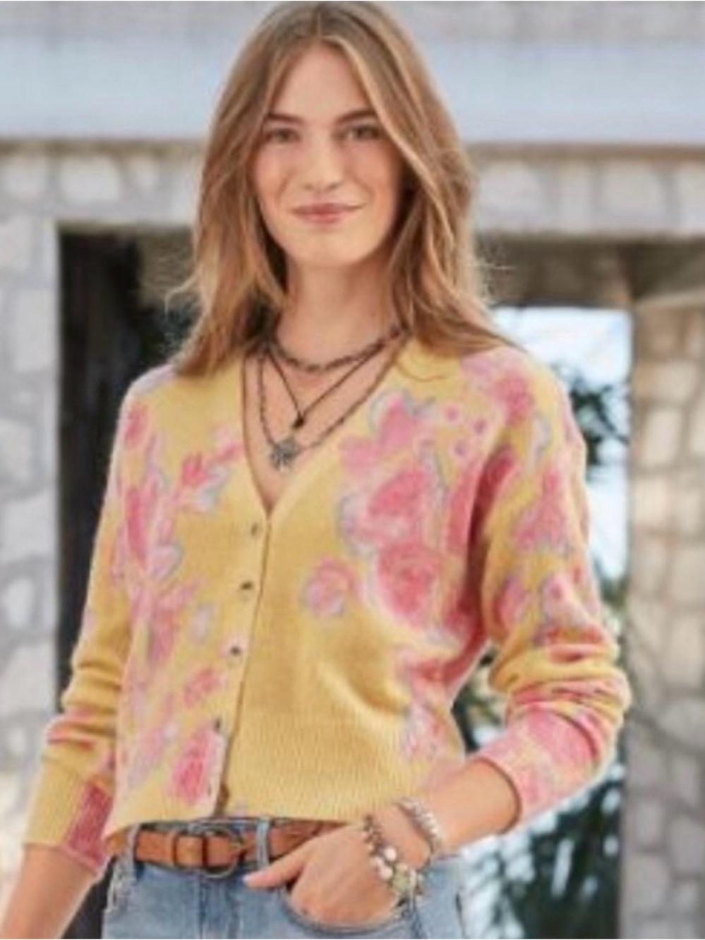 Sundance dahlia bloom cardigan sweater size large